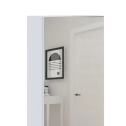 Art guardaroba / scarpiera a colonna bianco finitura larice con anta a specchio 50.5x28xh160 cm