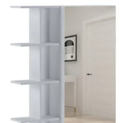 Art libreria / guardaroba / scarpiera bianca finitura larice con anta a specchio 87.5x28xh160 cm