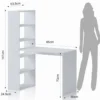 Art Libreria Scrivania Bianca finitura Larice, 119x 535 x h 141 cm