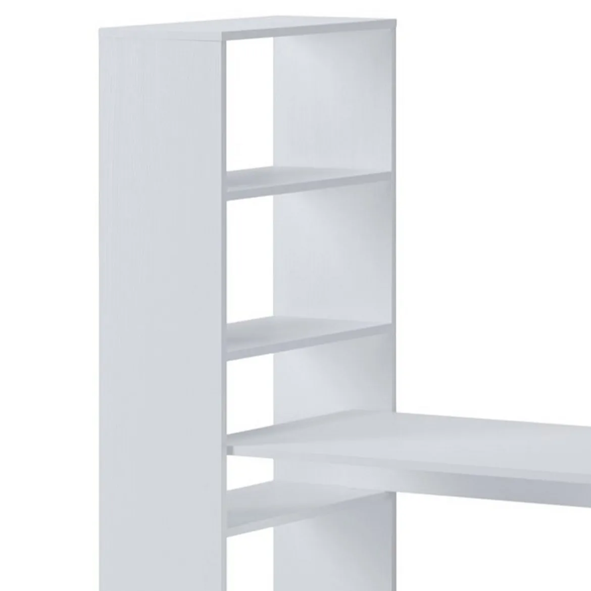 Art Libreria Scrivania Bianca finitura Larice, 119x 535 x h 141 cm