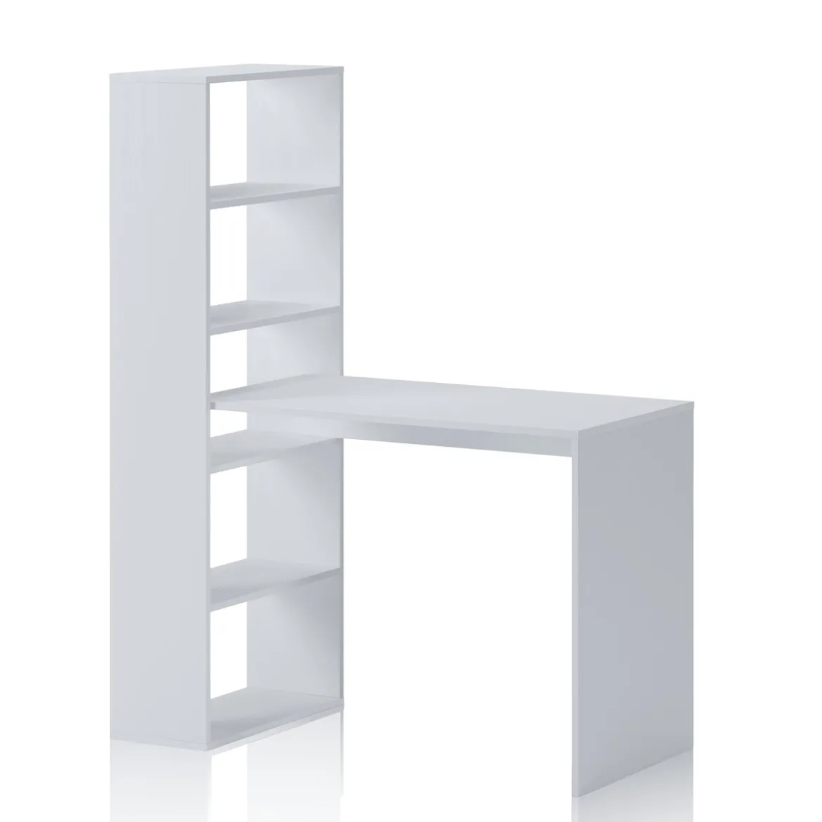 Art Libreria Scrivania Bianca finitura Larice, 119x 535 x h 141 cm