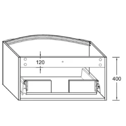 Bagno - base l80 con lavello e cestone 80x48xh43 cm