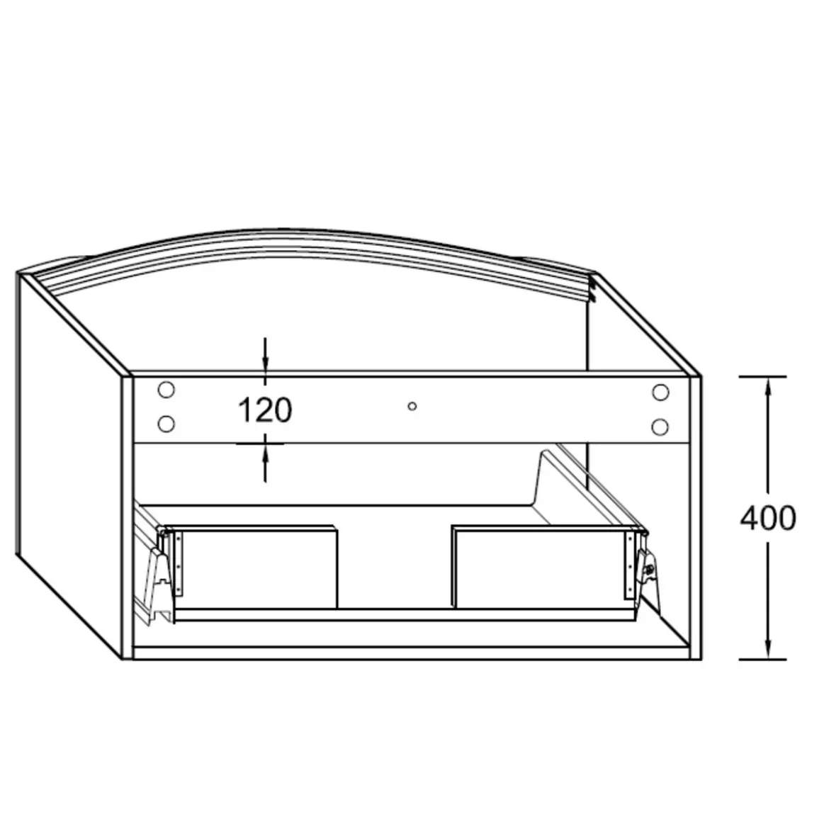 Bagno - base l80 con lavello e cestone 80x48xh43 cm