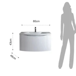 Bagno - base l80 con lavello e cestone 80x48xh43 cm