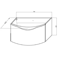 Bagno - base l80 con lavello e cestone 80x48xh43 cm
