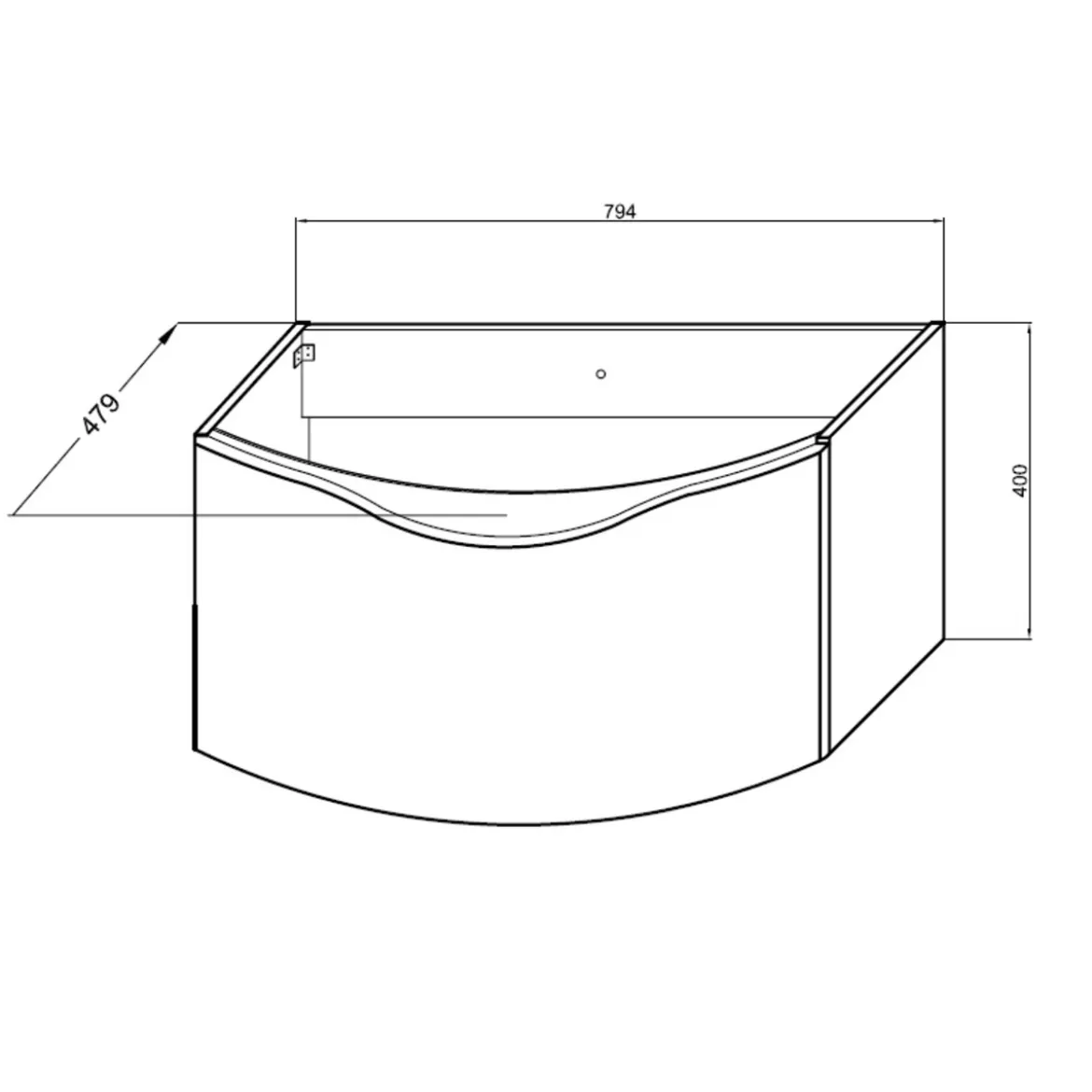 Bagno - base l80 con lavello e cestone 80x48xh43 cm