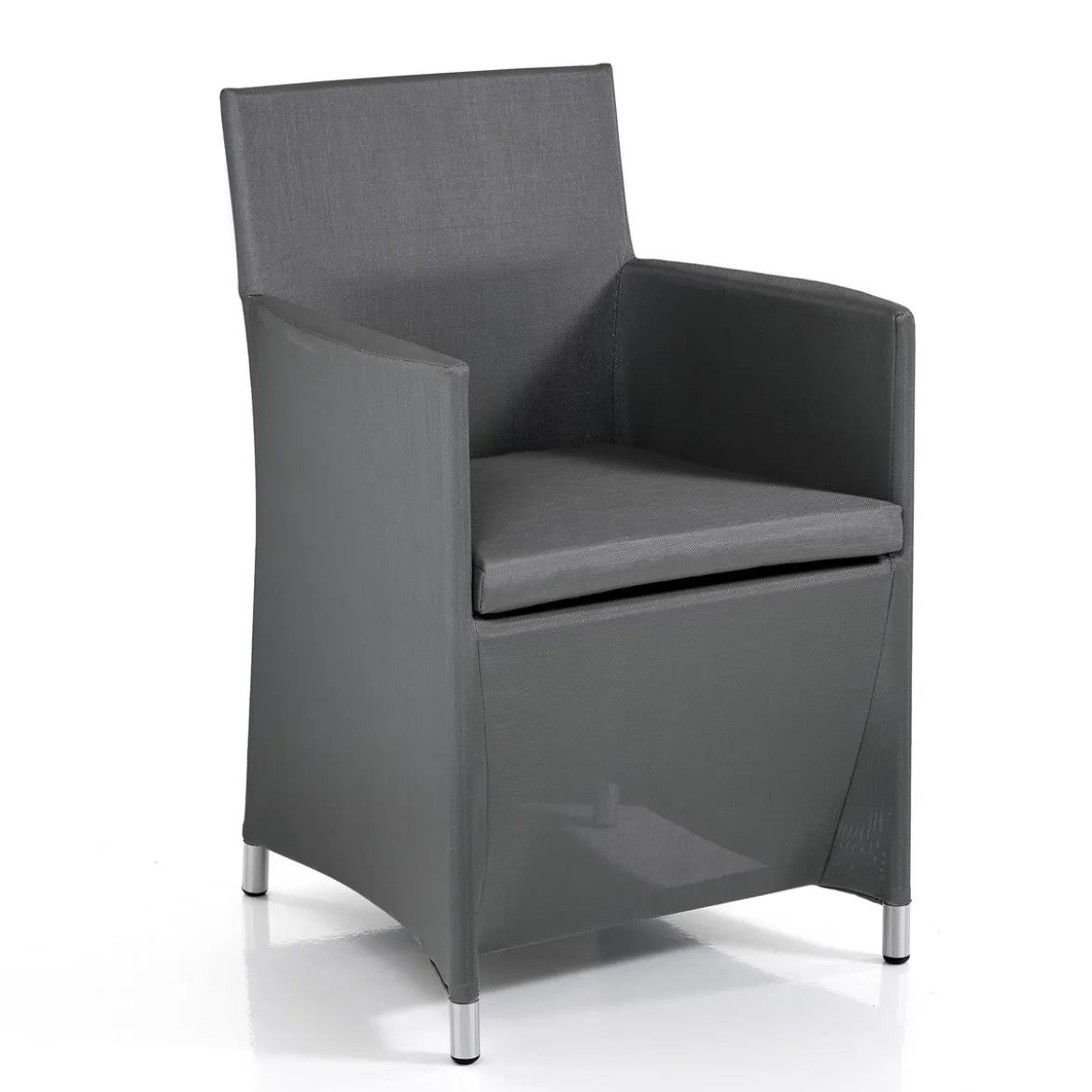 Bali grey poltrona da esterno in alluminio rivestito in pvc grigio scuro 56.5x58xh85 cm