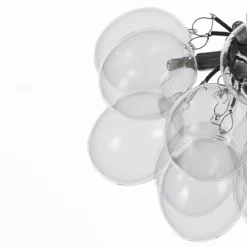 Balloons transparent lampadario in acciaio cromato 17 sfere in vetro trasparente 40x40xh25 cm