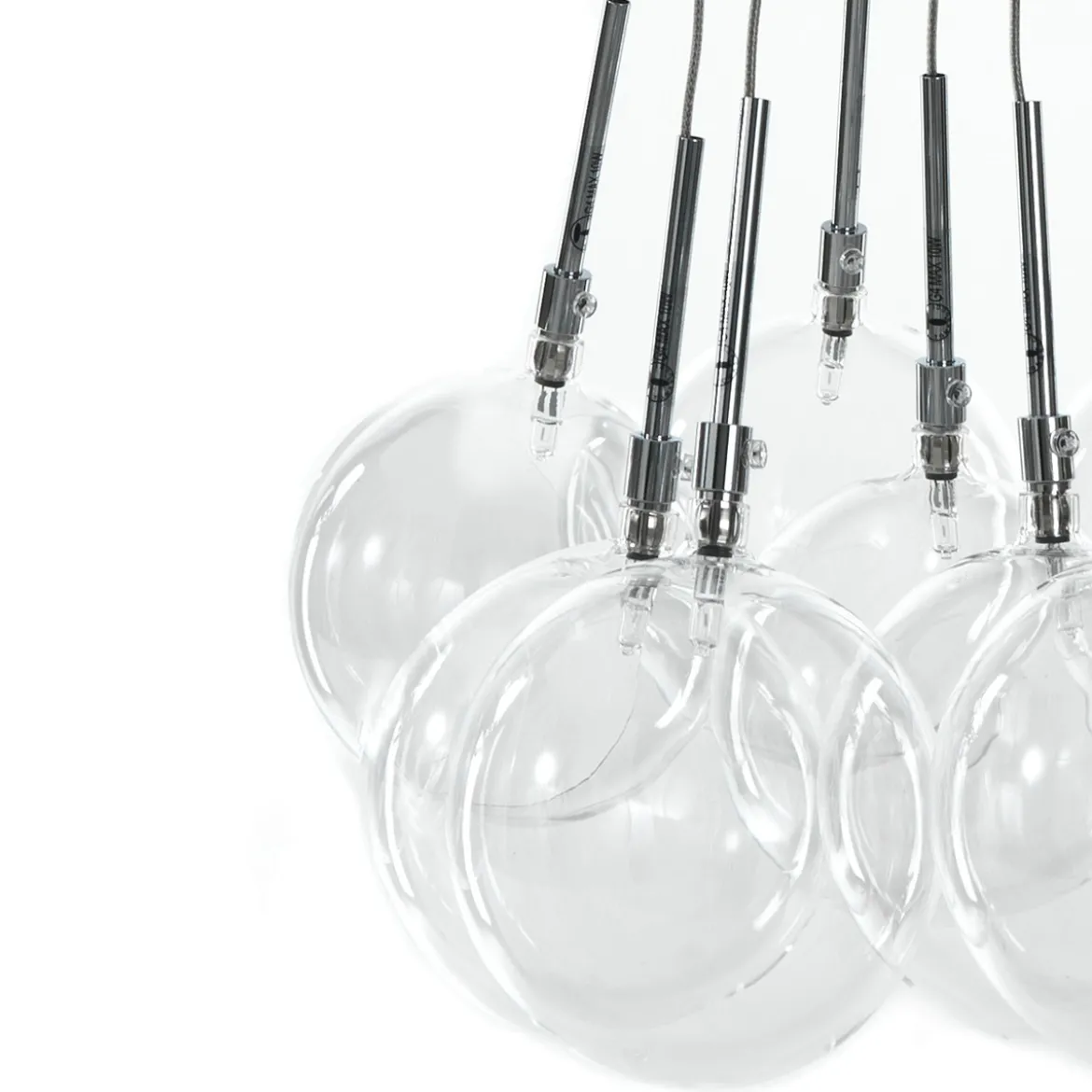 Balls lampadario con sfere in vetro trasparente d45 h80 cm