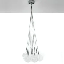Balls lampadario con sfere in vetro trasparente d45 h80 cm