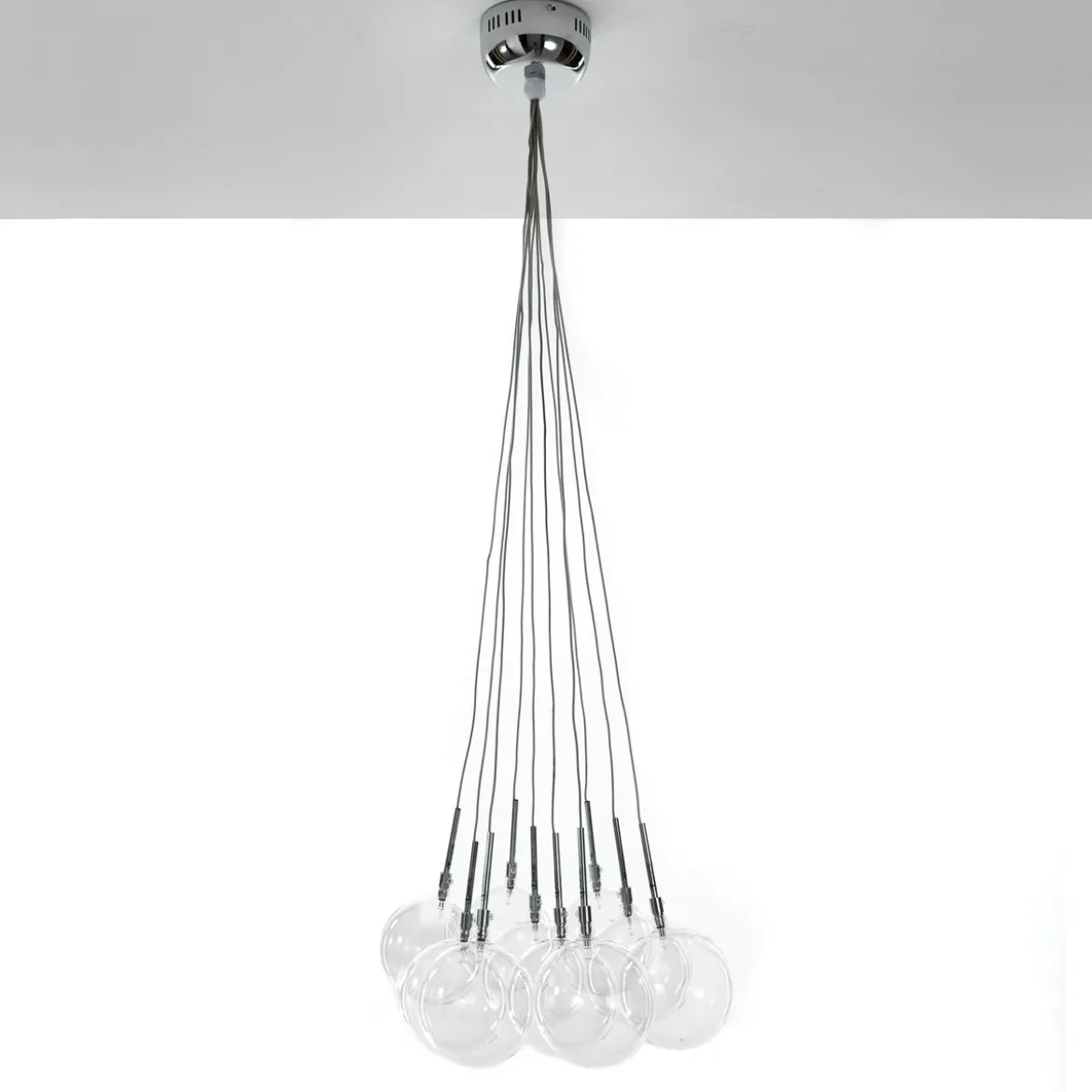 Balls lampadario con sfere in vetro trasparente d45 h80 cm