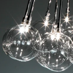 Balls lampadario con sfere in vetro trasparente d45 h80 cm