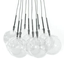 Balls lampadario con sfere in vetro trasparente d45 h80 cm