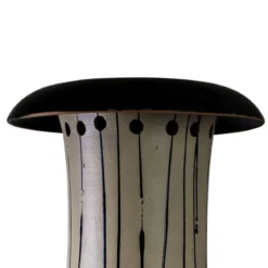 Bamboo cream camino da terra a bioetanolo in maiolica crema bruno ø55/25/38 h152