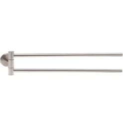 Basic doppia asta porta asciugamani da parete in metallo l47 p6 h9 cm