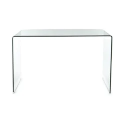 Bend Scrivania in Vetro Curvato spessore 12 mm, 126 x 70 x h 74 cm