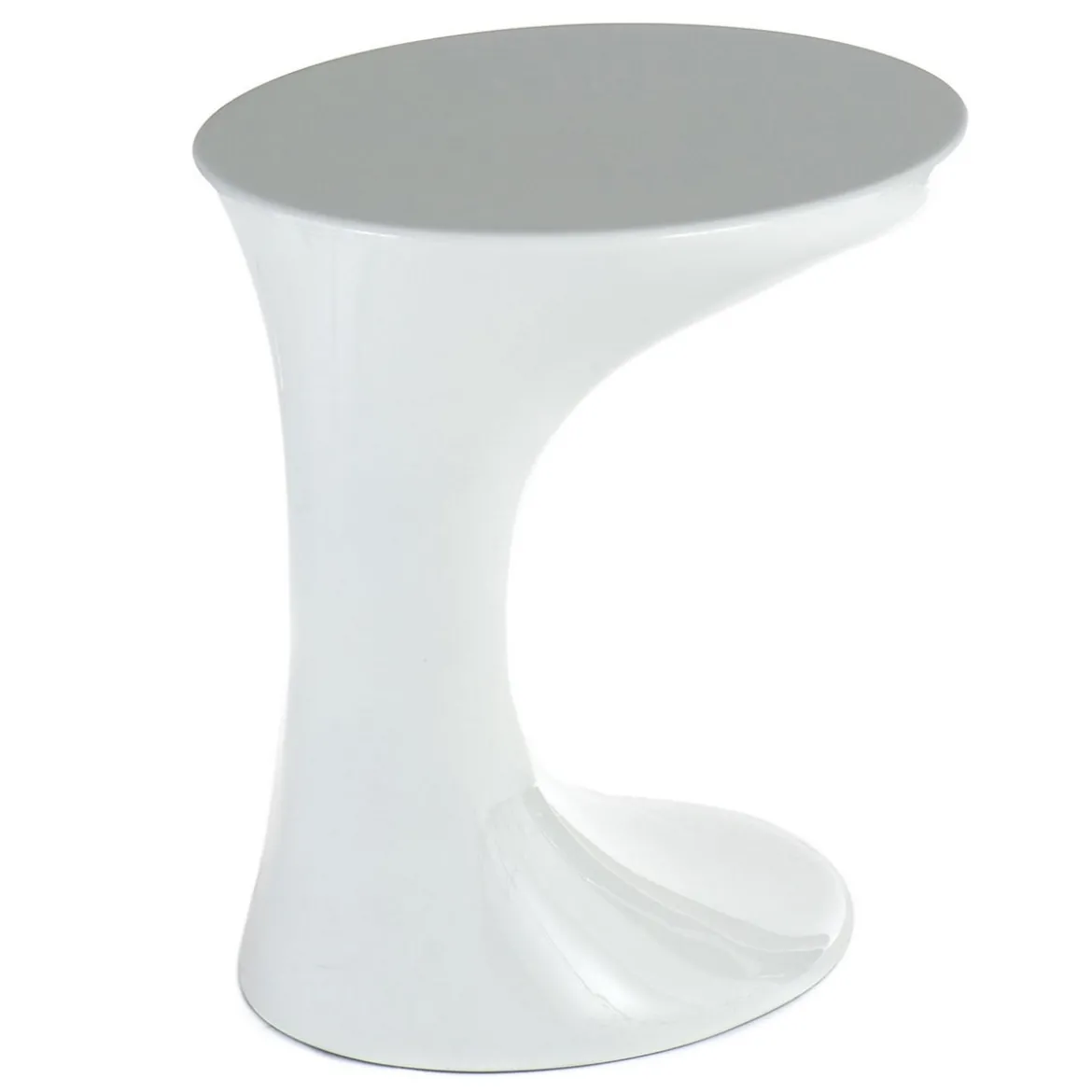 Berth tavolino comodino in resina bianco lucido 39x45 h44 cm