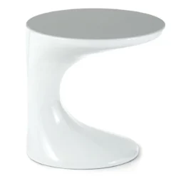Berth tavolino comodino in resina bianco lucido 39x45 h44 cm