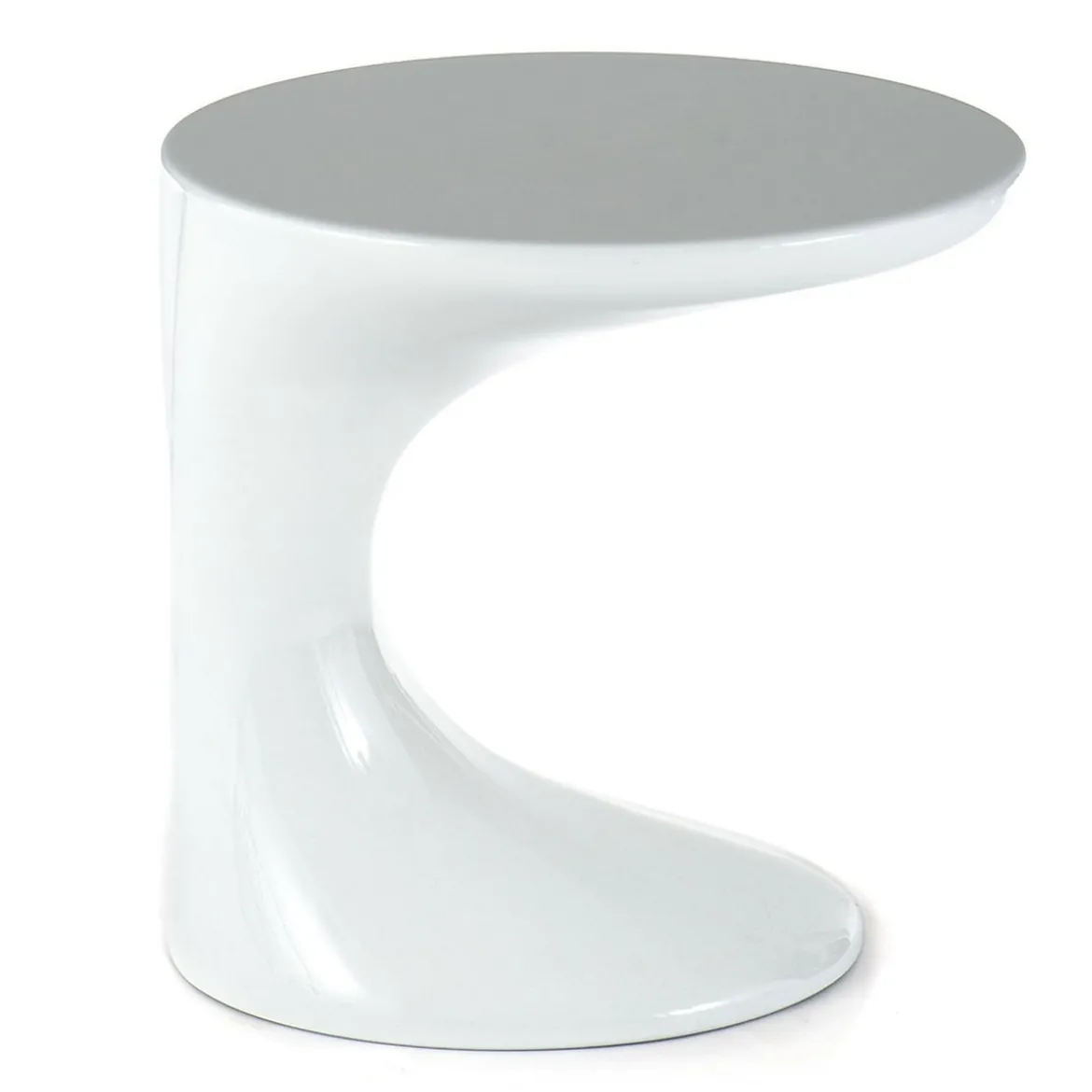 Berth tavolino comodino in resina bianco lucido 39x45 h44 cm
