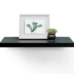 Billa black mensola 60 in tamburato di mdf verniciata nera opaca cm. l.60 x p.235 x h.38