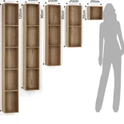 Billa mensola contenitore 3 vani impiallacciata rovere l90 p15 h20 cm