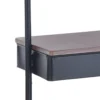 Billy stender in acciaio nero opaco ripiano effetto legno 60x37xh190 cm