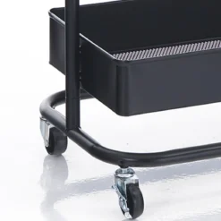 Billy stender in acciaio nero opaco ripiano effetto legno 60x37xh190 cm