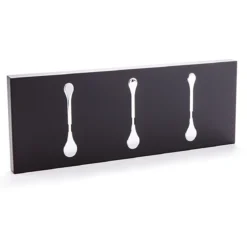 Bin 3 black appendiabiti da muro in metallo nero opaco h18 l48 p3 cm