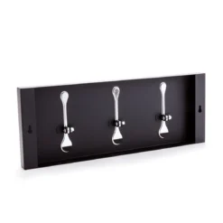 Bin 3 black appendiabiti da muro in metallo nero opaco h18 l48 p3 cm