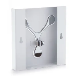 Bin 1 white appendiabiti da muro in metallo verniciato bianco opaco h16.5 l17.5 p2 cm
