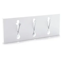 Bin 3 white appendiabiti da muro in metallo bianco opaco h18 l48 p3 cm