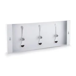 Bin 3 white appendiabiti da muro in metallo bianco opaco h18 l48 p3 cm