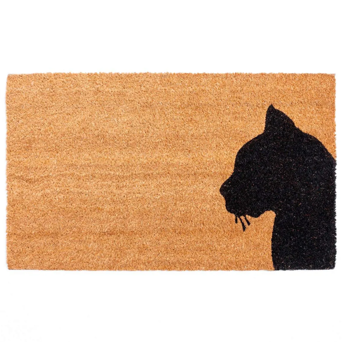 Black cat zerbino in fibre di cocco con retro antiscivolo 75x45 cm