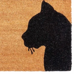 Black cat zerbino in fibre di cocco con retro antiscivolo 75x45 cm