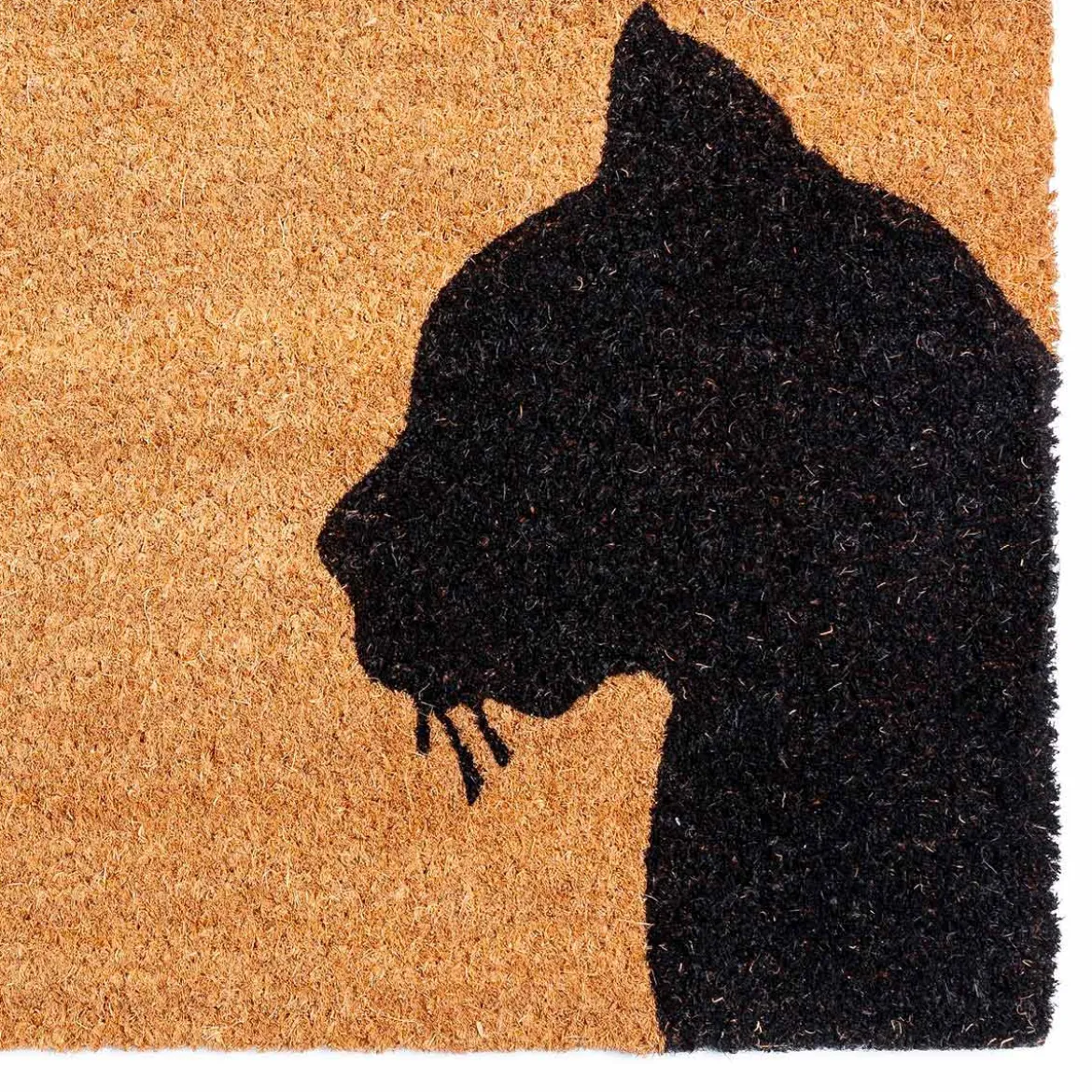 Black cat zerbino in fibre di cocco con retro antiscivolo 75x45 cm
