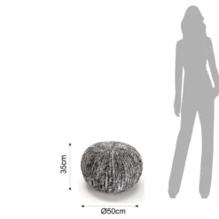 Blend pouf rivestimento 100% cotone grigio d50xh35 cm