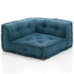 Blue elemento angolare rivestimento cotone nido d'ape blu dimensioni l80 p80 h40 cm