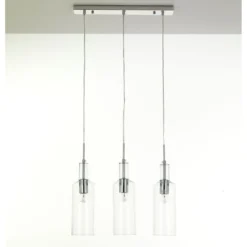 Bottles lampadario 3 luci in vetro trasparente filo regolabile d10 h34 cm