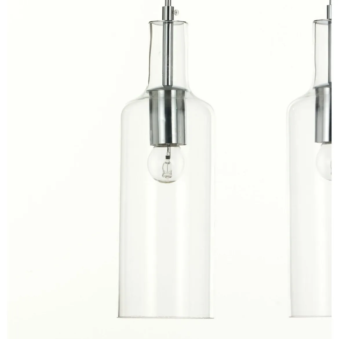 Bottles lampadario 3 luci in vetro trasparente filo regolabile d10 h34 cm