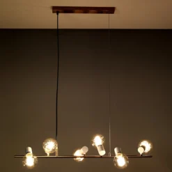 Branch lampadario in metallo ottone luci direzionabili e filo regolabile 90 h120 cm