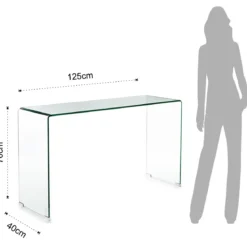 Bridg 125 consolle in vetro curvato 125x40xh70 cm