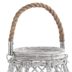 Bubu lanterna in rattan grigia e vetro 36x36xh50 cm