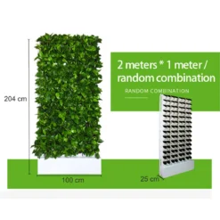 Bush big giardino verticale 112 vasi autoinnaffianti esterno interno bianco opaco serbatoio pompa usb 100x25xh204 cm