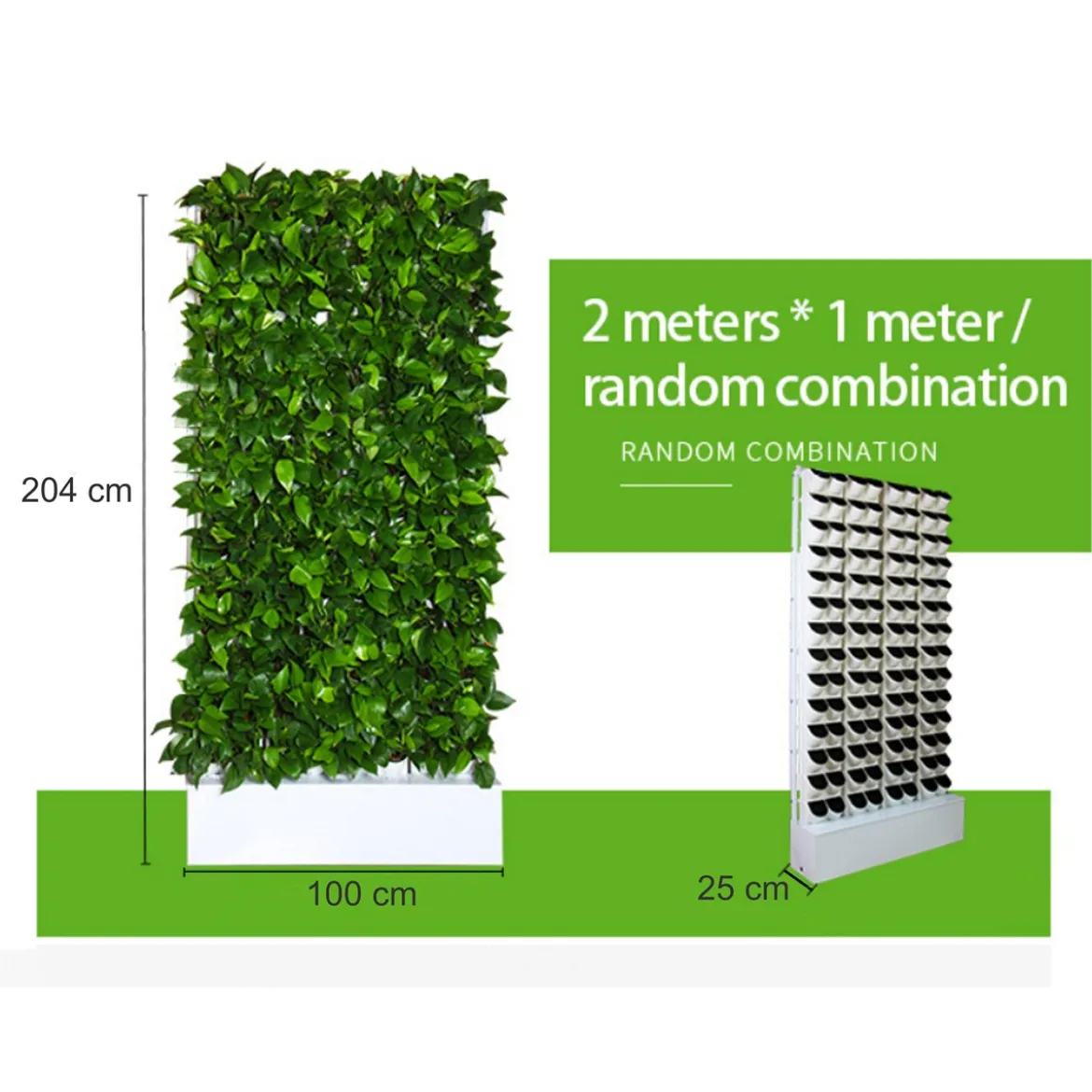 Bush big giardino verticale 112 vasi autoinnaffianti esterno interno bianco opaco serbatoio pompa usb 100x25xh204 cm