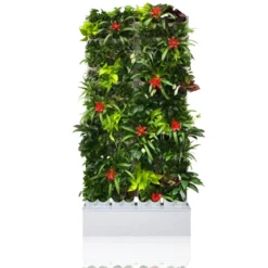 Bush big giardino verticale 112 vasi autoinnaffianti esterno interno bianco opaco serbatoio pompa usb 100x25xh204 cm