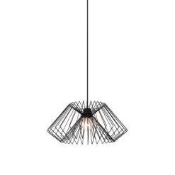 Cage lampadario in metallo nero opaco filo regolabile d50 h25 cm