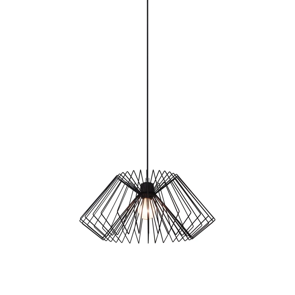 Cage lampadario in metallo nero opaco filo regolabile d50 h25 cm