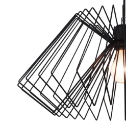 Cage lampadario in metallo nero opaco filo regolabile d50 h25 cm