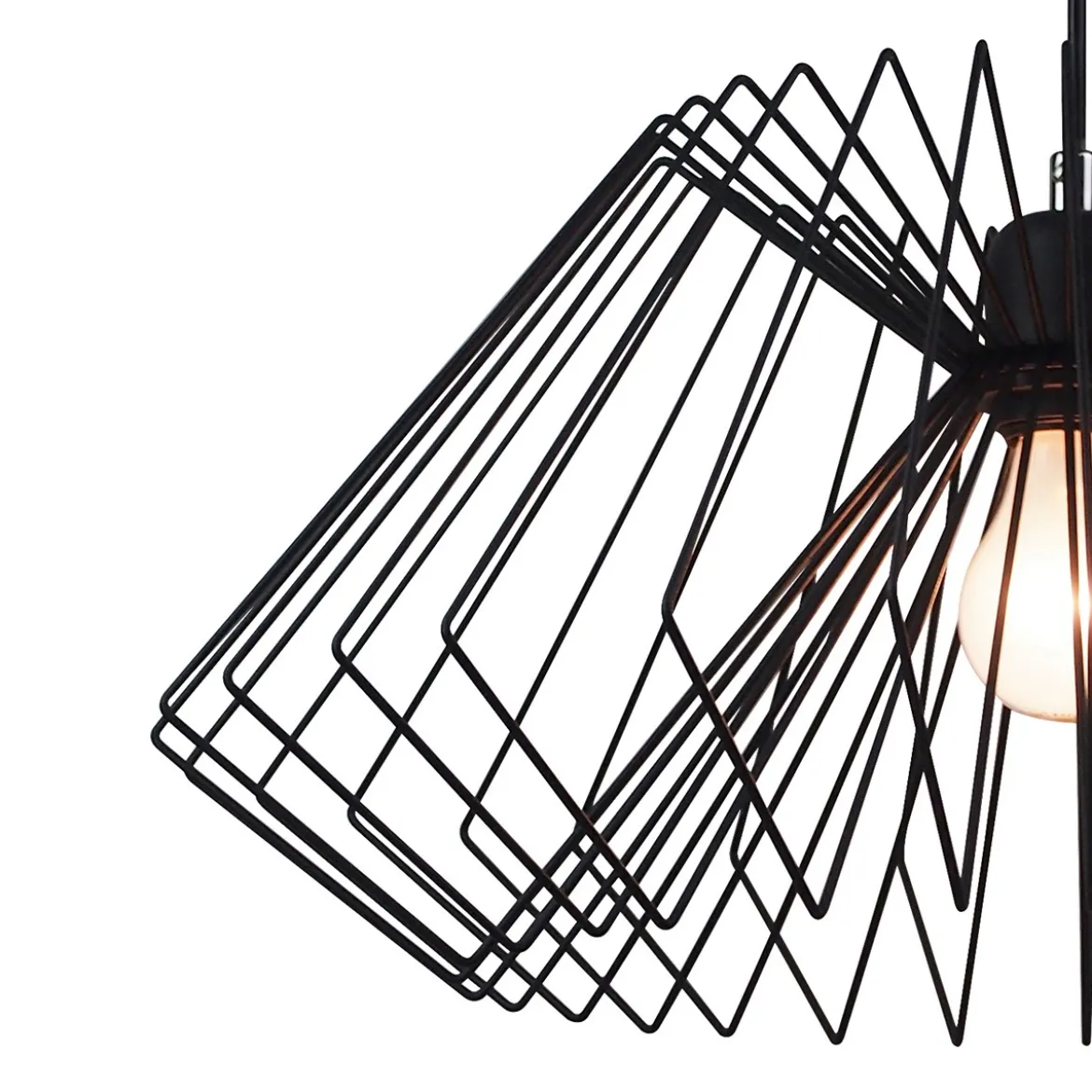 Cage lampadario in metallo nero opaco filo regolabile d50 h25 cm