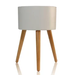 Calla-c vaso autoinnaffiante esterno interno bianco opaco e legno massello finitura rovere 3.5 litri d33xh48 cm